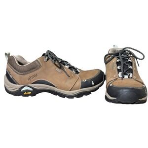 Ahnu Women's Waterproof Hiking Shoes Brown Leather Vibram Sole Size‎ 8.5